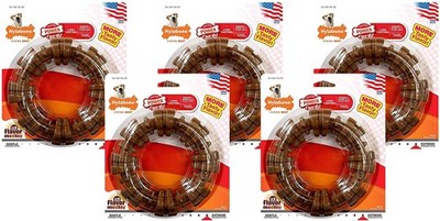 Nylabone DuraChew Textured Ring Flavor Medley  Nylon Toy  50+ lb Dogs - 5 Pack