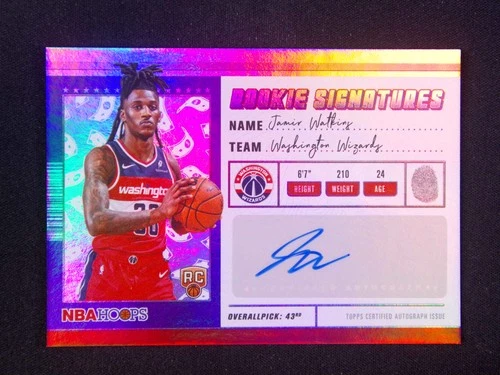 2025-26 Topps NBA Hoops Jamir Watkins RC Rookie Signatures Auto Holo