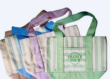 NWT Trader Joe's Striped Canvas Mini Tote Set of 4 Summer 2026 PRE ORDER