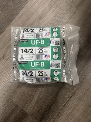 Southwire -Outdoor Wire- Type UF-B 14/2 25 Ft 600 Volt #13054221