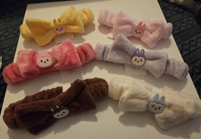 Labubu Style Plush Headbands 4 pieces  Kawaii Soft Hair Band, Makeup