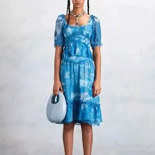 NEW Orig. $425 Rare Marc Jacobs Heaven Cloud Love Mini Dress in Blue Sz M NWT