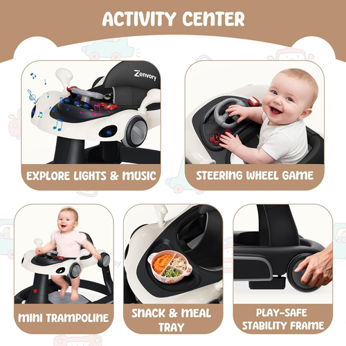 6-in-1 Foldable Baby Walker with Music, Lights & Adjustable Features - Picture 4 of 8