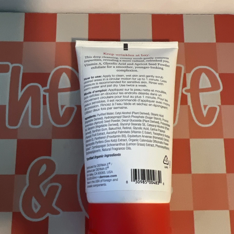 Derma E Anti-Wrinkle Scrub 4 oz 113 g Cruelty-Free, EcoFriendly, Gluten-Free, - Image 2 of 2