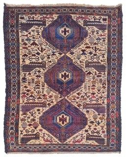 Rare Hand Knotted Vintage Afghan Zakani Balouch Wool Area Rug 6 x 4 Ft