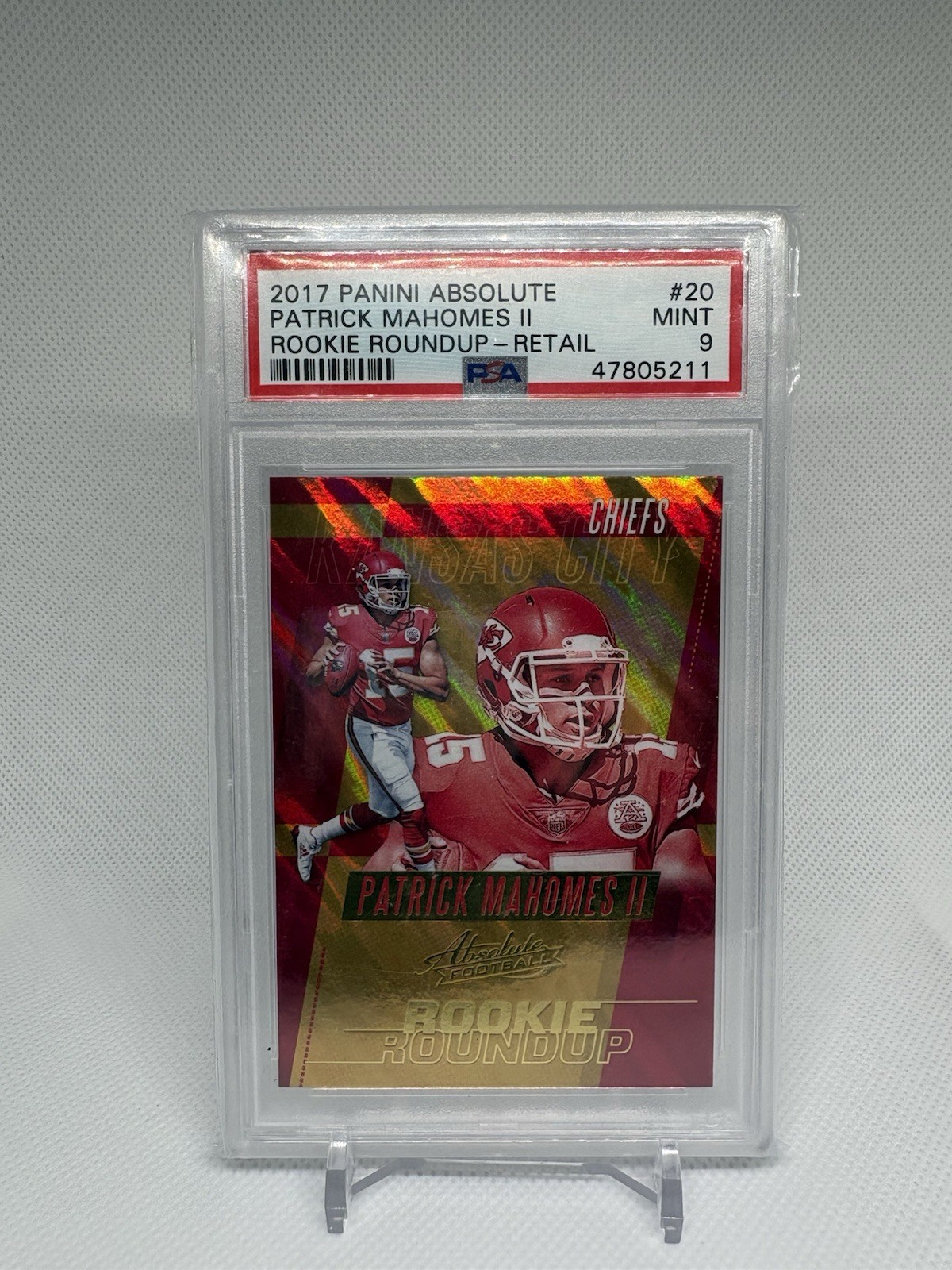 2017 Panini Absolute - Rookie Roundup Patrick Mahomes II #20 Retail (RC) PSA 9