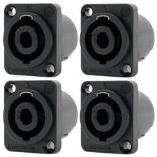4x Neutrik NL4MP 4 Pole Speak On Connector Chassis Panel Mount Speaker Terminal