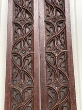 SALE !!!! A Stunning Pair of Gothic Revival  panels  in oak