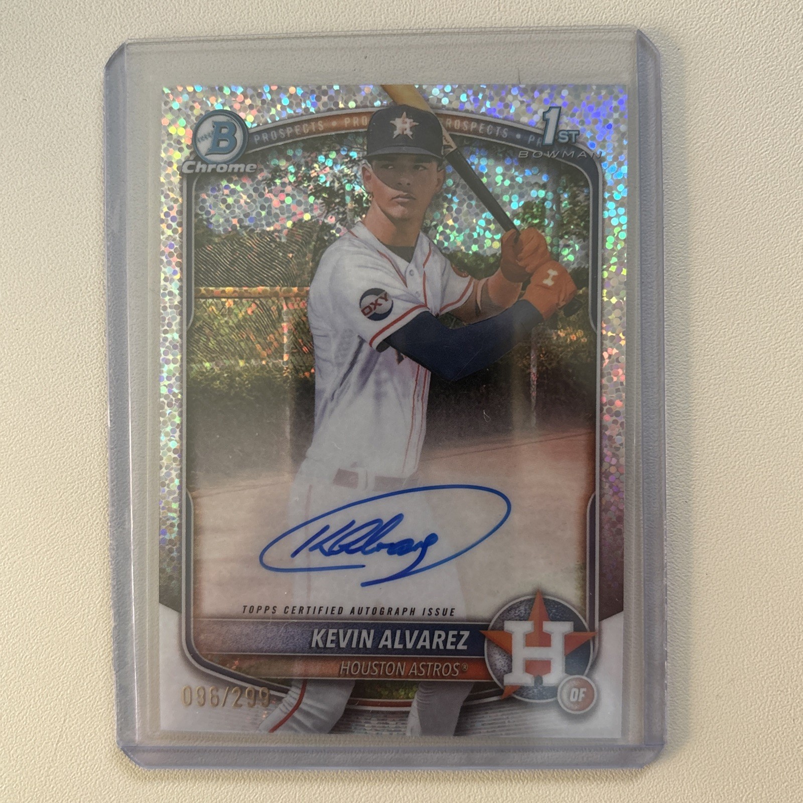 2025 Bowman Chrome Kevin Alvarez #CPA-KA Speckle Auto 096/299 Houston Astros
