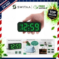 Peakeep Small Slim Digital Alarm Clock Battery Operated Travel Bedroom LED
