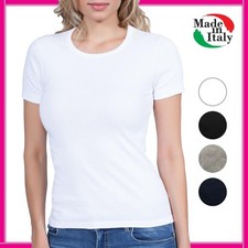 Maglia intima donna in 100% COTONE PURO t-shirt manica corta maglietta girocollo