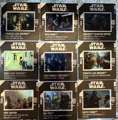 1998 Star Wars Power of the Force Freeze Frame Slide lot - 9 pieces (loose)