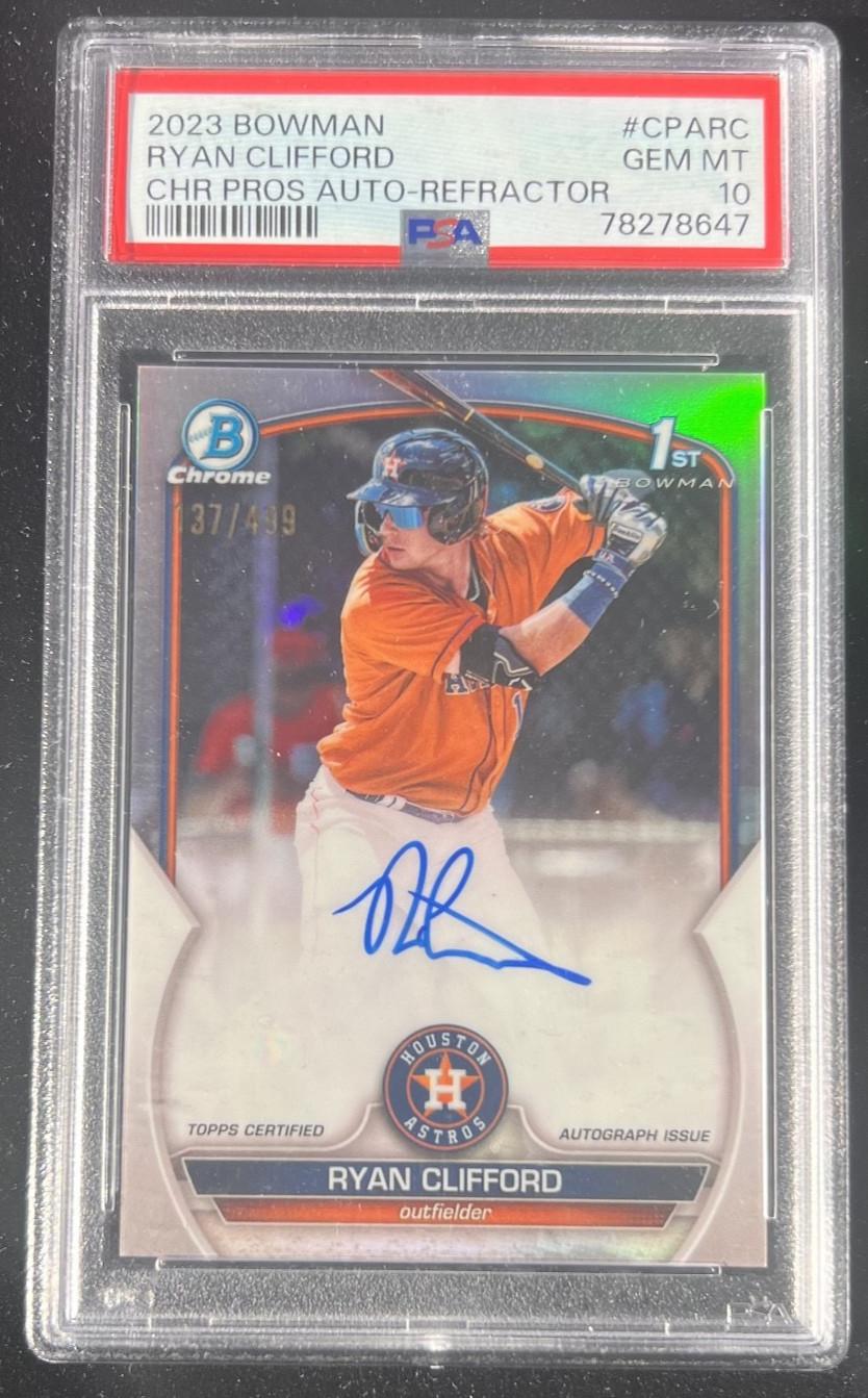 2023 Bowman Chrome 1st Auto Refractor 137/499 Ryan Clifford PSA 10 Mets