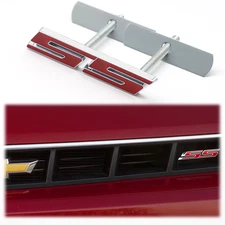 1x SS Front Grille Emblem Badge with Screw Fittings Letter For Camaro Red