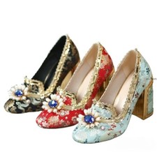 Womens Beads Rhinestones Dress Embroidery Flo...