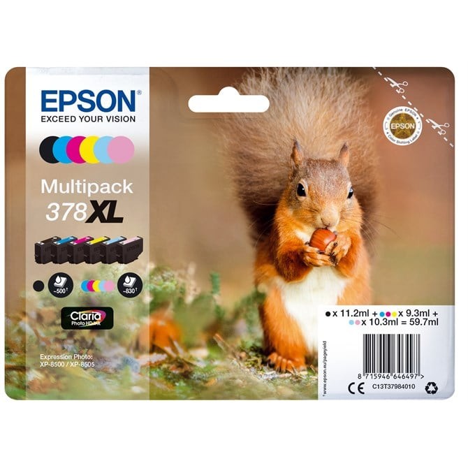 Epson 378XL Squirrel Claria Photo HD Ink Cartridge High Yield CMYKLt - Image 3