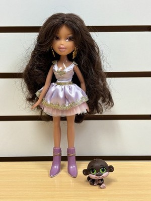 Bratz Pampered Petz Yasmin Doll Purple Dress Ankle Boots Earrings Vintage