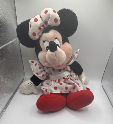 Applause Minnie Mouse Floppy 13'' Stuffed Animal Red Polka Dot Dress 1991