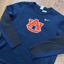 Auburn Tigers Sweatshirt Mens XL Blue Nike Therma Fit Coaches On Field Pullover