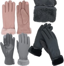 Womens Super Warm Faux Fur Cold Winter Gloves...