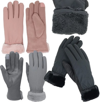 Womens Super Warm Faux Fur Cold Winter Gloves Thick Plush Fleece Lined Gloves