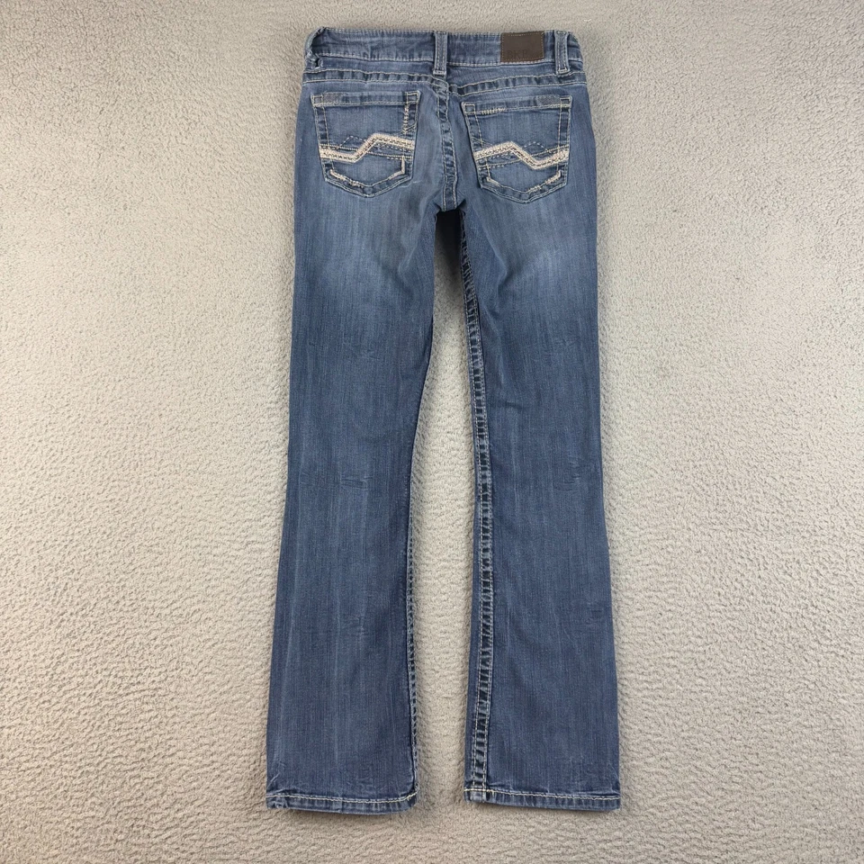 BKE Denim Jeans Womens 24R Blue Sabrina Bootcut Thick Stitch Low Rise Stretch - Image 2 of 4