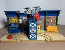 Thomas Friends Train Wooden Railway 2009 SODOR STEAMWORKS Crane Engine Set