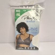 Playtex 18 Hour White Bra 4803 Size 42DD Wire Free Silky Soft Smoothing 4 Way