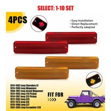 Red Amber Front Fender Marker Light Housings For Jeep Cherokee Sj Wagoneer 4-40x