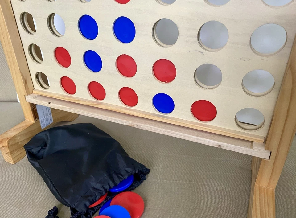Large CONNECT FOUR 4 Game Wooden Kids Adults Classroom Fun -Read Description - Image 3 of 4