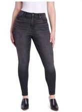 Time And Tru Jeans Women  s Size 14 High Rise Curvy Skinny Stretchy Black Wash