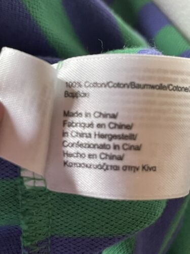 Brooks Brothers Performance Polo L Knit Shirt Green Purple Stripe Slim Fit - Picture 7 of 7