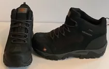 New Merrell Work Boots Men's 11W Black Moab Mid Waterproof Composite Toe J099509