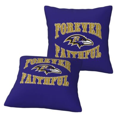 2PCS Baltimore Ravens ''Forever Faithful''Throw Pillow Cover No Pillow Core