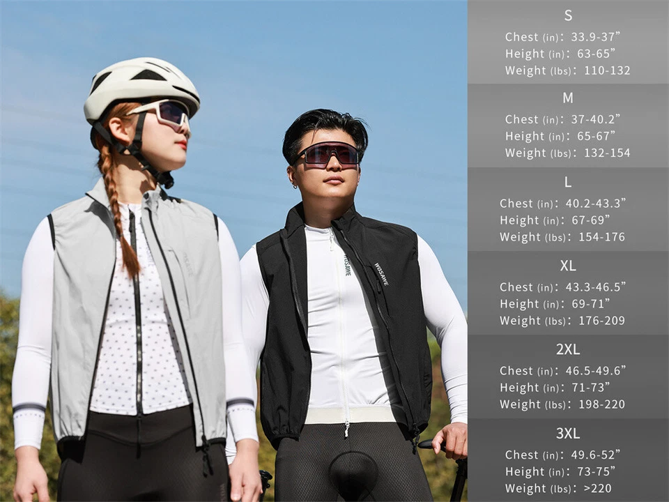 WOSAWE Unisex Breathable Reflective Windproof Vest YKK Two-Way Zip Cycling Vest - Image 2 of 4