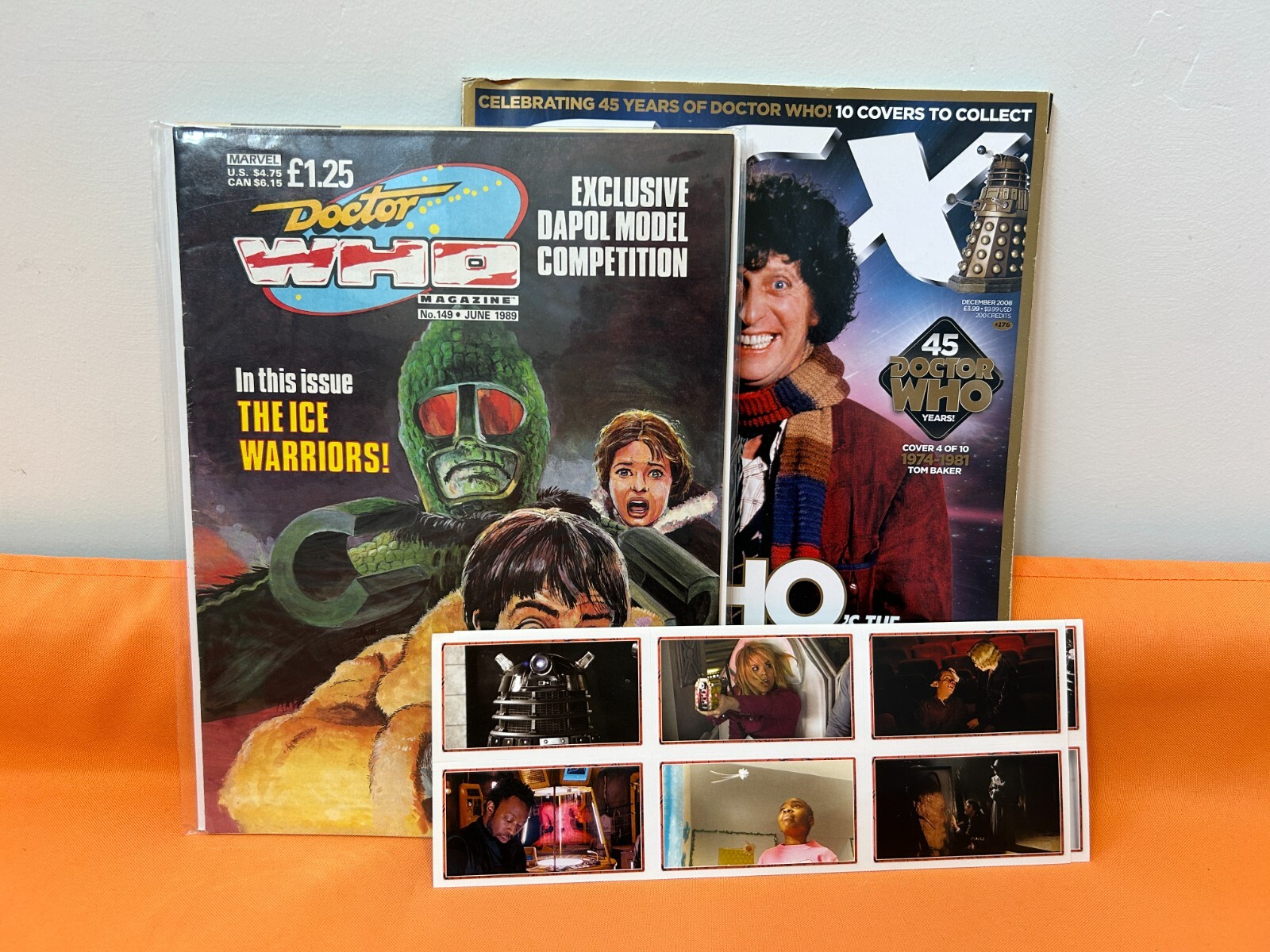 DOCTOR WHO VINTAGE MAGAZINE & STICKER LOT - MARVEL COMICS SFX TOM BAKER SCI-FI