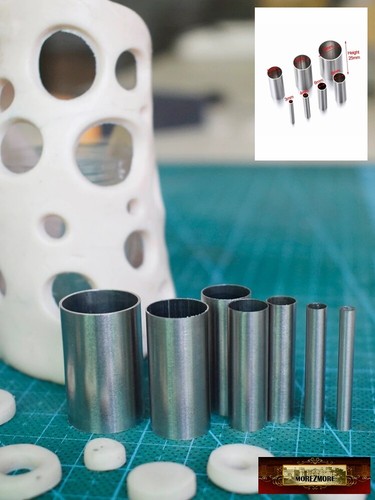 M00645 MOREZMORE 7 Hole Cutters 3 - 16mm Stainless Steel Metal Clay Pottery Tool - Afbeelding 1 van 2