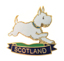 Westie West Highland Terrier Scotland Flag Pin Badge