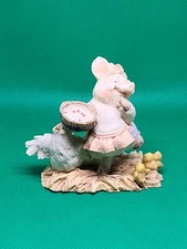 Pig & Chicken with Chicks Polyresin Figurine 2½"×2½" SO CUTE, LOOK 👀 !!!!!
