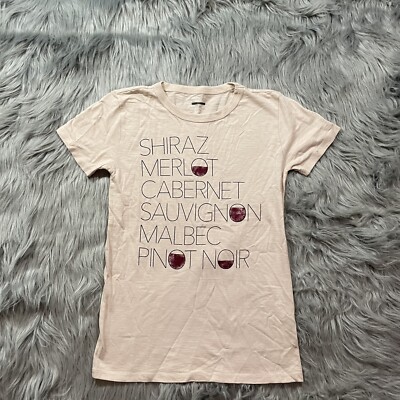 J Crew Top Blush Shiraz Merlot Cabernet Sauvignon Malbec Wine Tee Sz XXS