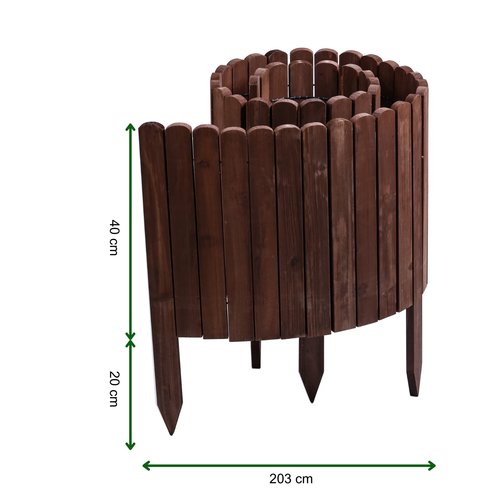 Plancher à roulettes longueur 203 cm clôture en bois bord de coupe clôture de jardin clôture à roulettes bois de sapin - Photo 32/34
