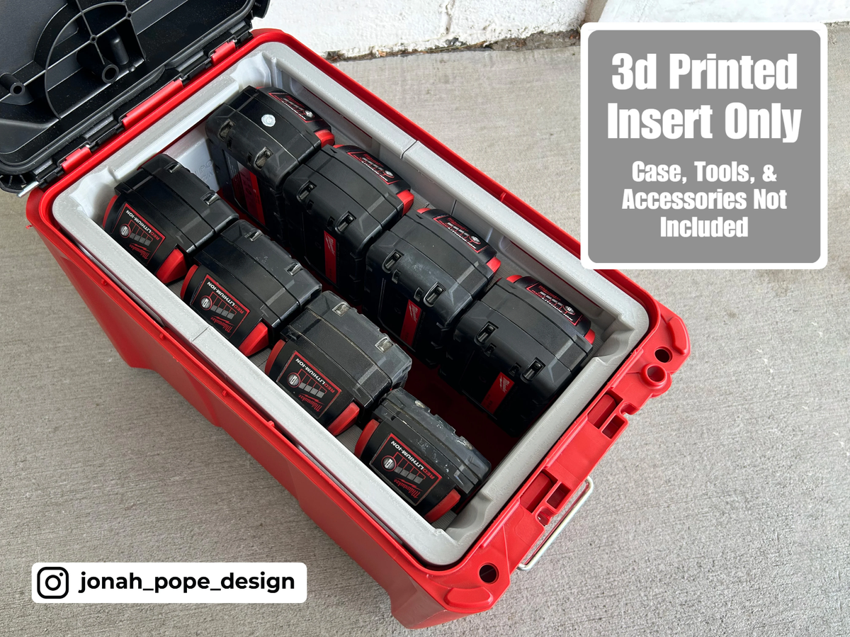 M18 Battery Rack UPPER Insert for Milwaukee Packout | Jonah Pope