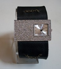 Women's Girl's Rhinestones Brown Leather Band Fashion Dressy Casual Wrist Watch