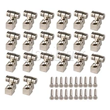 20PCS Chrome Guitar String Roller Guides Trees String Retainers with Screws