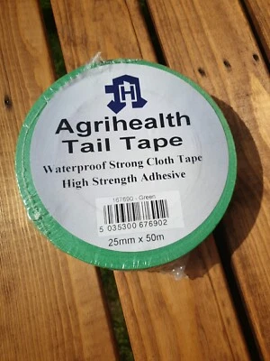 Agrihealth Tail Tape 25MM x 50M. Green Tail Tape For Cattle. Livestock. Cows