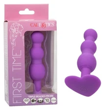 Cal Exotics First Time Triple Beaded Probe Purple - Vibrating Anal Beads Plugs