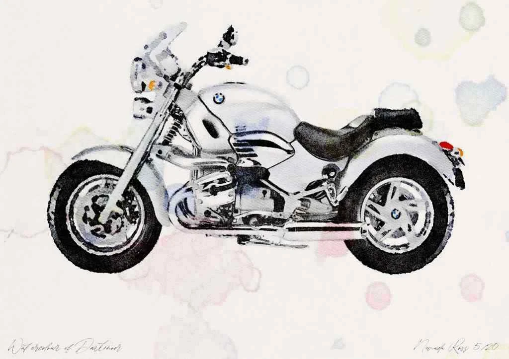 A3 Photo BMW R1200C Montauk 2004 Watercolour Print Ltd Edition eBay