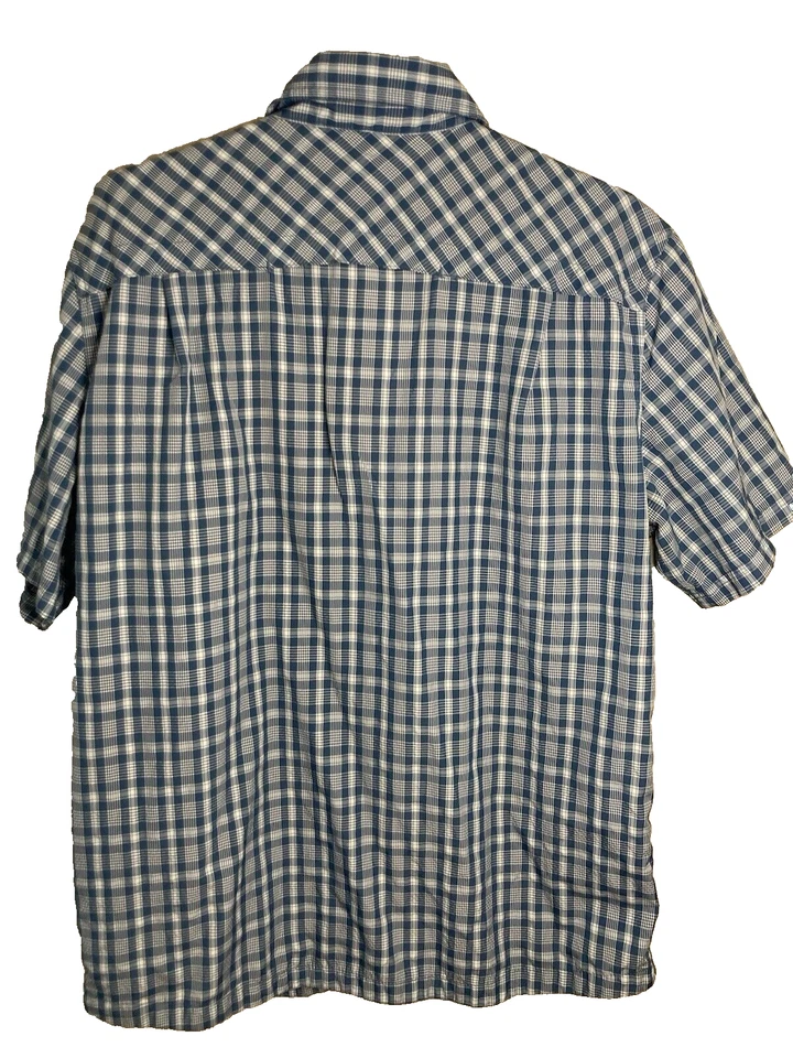 LL Bean Shirt Men's Large Regular Blue Cool Weave Vented Button-Up Short Sleeve - Image 2 of 4