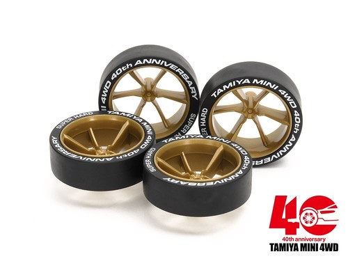 Tamiya MINI 4WD 40th ANNIVERSARY LARGE DIA. LOW-PROFILE TIRE & WHEEL SET 95639
