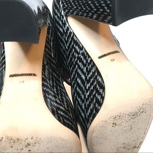 Dolce & Gabbana Chevron Zig Zag Mary Jane Pump 38 7.5 EUC - Picture 8 of 10